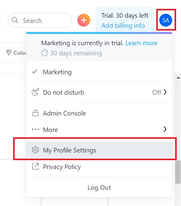 Profile Settings
